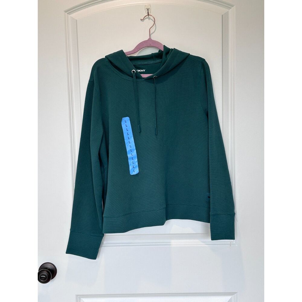 NWOT DKNY Tech Waffle Hoodie Green Size Large
